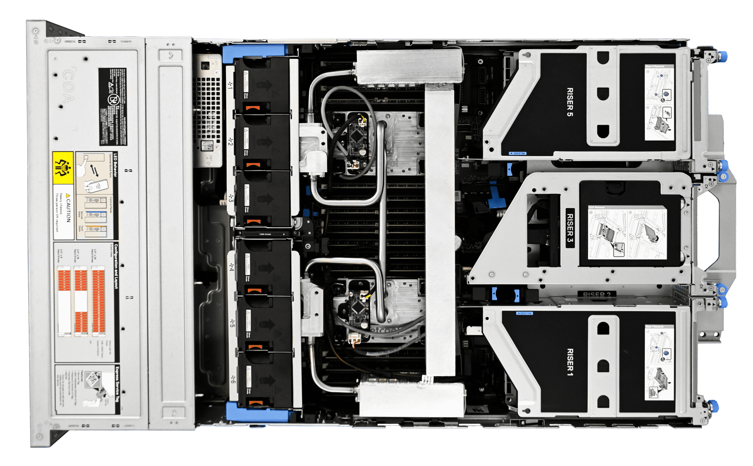 R770 top view with sps-tight crop Liquid-assisted air cooling smartplate system for dell poweredge