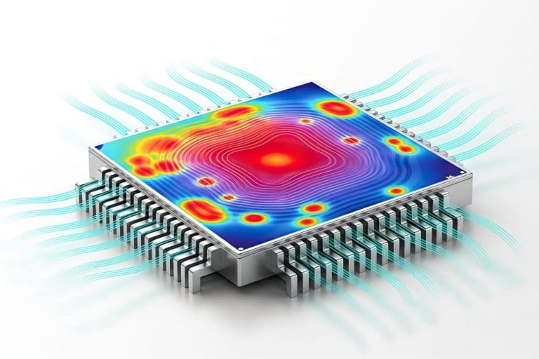 Thermal heat map of processor for direct-to-chip liquid cooling technologies
